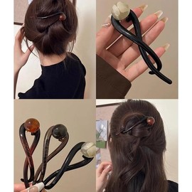 French Banana Clip for Thick Long Hair Barrettes for Curly Fine Hair Accessories For Women Girls Lagre Banana Claw Clip Thin Short Hair Decorations to Pontail Braids Holder Beaded Hair Clip 3 Pcs