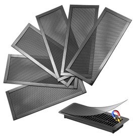 Magnetic Vent Covers for Floor,6 Pack Strong Magnet Air Vent Filters Mesh Screen, 4x10 Inch Floor Vent Mesh Covers, Black Air Vent Screen Register Trap for Home Floor, Wall and Ceiling Vent Register