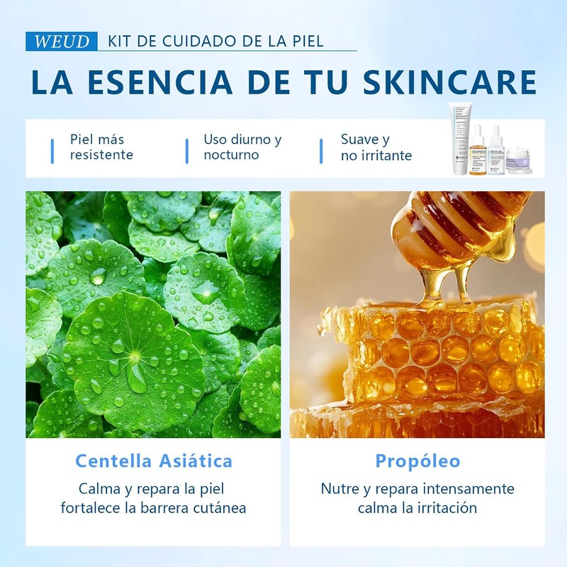 Kit Cuidado Facial Coreano GKV 4 en 1: Niacinamida, Centella,