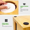 Bilifre Bamboo Paper Towel Holder with Hooks – One-Hand Tear,