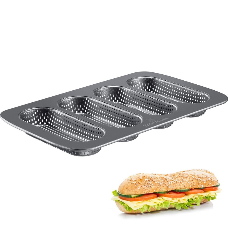 Westmark Baguette Baking Mould for 4 Baguettes or Hot Dog