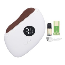 Electric Gua Sha Facial Tool 3 Heating Levels Vibration Anti Aging Needle Stone Face Scraping Massager Machine with 10ml Essential Oil
