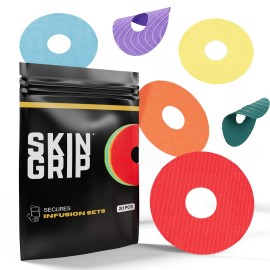 Skin Grip 20 Count Multi Color Waterproof Adhesive Tapes for Glucose Monitor Patches