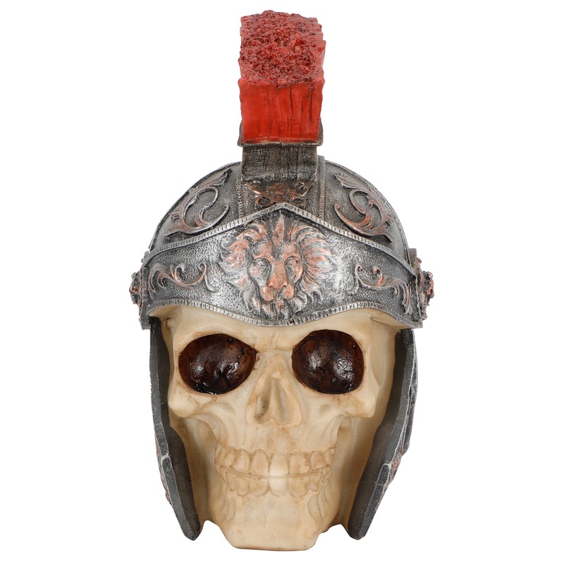 Resin Soldier Skull Modeling Statue Skeleton Sculpture Home Desktop Decoration