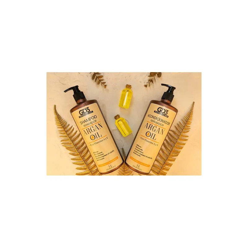 Kit Shampoo Acondicionador Para Cabello Aceite Argan Gd3 1lt
