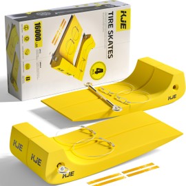 KJE 4 Pack Tire Skates, 3.2'' to 6.4'' Width Adjustable Combinable, Towing Skates 16000 lb Working Load, Tow Truck Skates for Flatbed Trailer Accessories