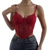 KYKUSS Lace Corset Top V Neck Elastic Straps for Party