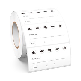 YIKIADA 500 PCS Removable Freeze Labels Food Storage Stickers with Collection Date 2.4 × 1.2 Inches Vinyl Waterproof Oil-Proof Self Adhesive Writable Tape for Home Kitchens Containers Refrigerators