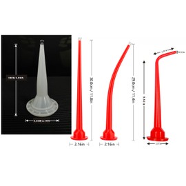 caulking extension nozzle Caulking Nozzle for Sausage Caulking Gun Long Sausage Nozzle Reusable Caulk Nozzle Applicator (3 lengths+10 standards)