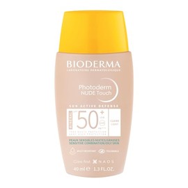 BIODERMA, Protector Solar, Photoderm NUDE Touch Mineral Tono Claro, FPS50+, Tono Unificado con Efecto Nude, 40ML