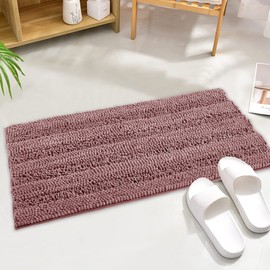 KGORGE Non Skid Bathroom Rugs - Water Absorbent Mats for Bathroom Toilet Shower Easy Wash Ultra Soft Quick Dry Carpet, Light Purple, 47" W x 17" L, 1Pc