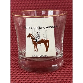 Kentucky Derby Triple Crown 1935 Omaha Souvenir Cocktail Glass Set Of 3