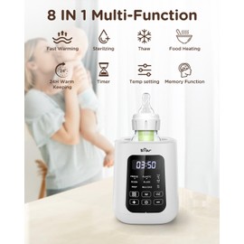 Bear Baby Bottle Warmer, Milk Warmer Breastmilk Bag Formula Fast Warming for New Born Baby Bottles, with Time Temp Control Automatic Shut Off at Home Use