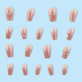 MISS MUMU Nail Tips, 24 Pieces, Nail Tips, Short, Spring, Summer, Simple, Cute, Fashionable, Popular, Nail Seal, Bride Nails, Glossy, False Nails, Coming-of-age Ceremonies, Weddings, School Entrance