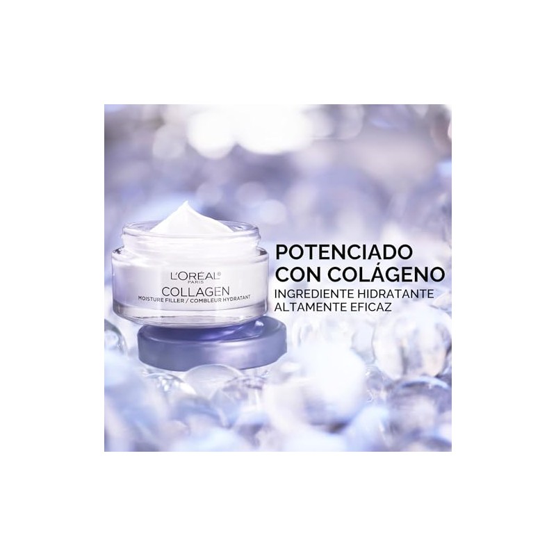 Oreal Paris Crema Facial Relleno Humedad Colágeno Hidratante Antienvejecimiento Fórmula