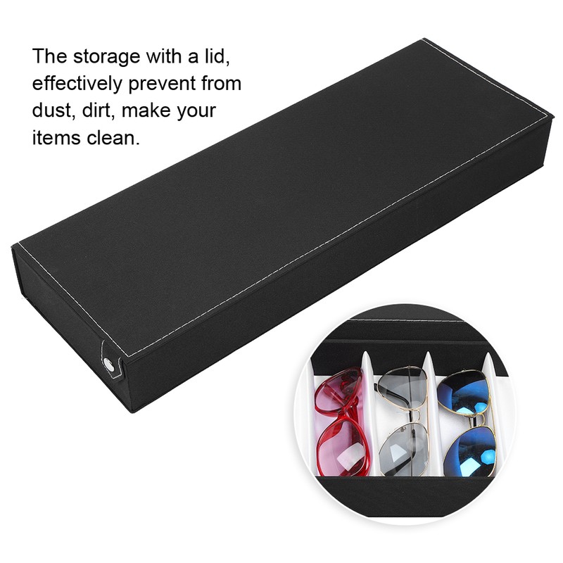 8 Grids Dustproof Glasses Case Organizer Sunglasses Storage Box Jewelry
