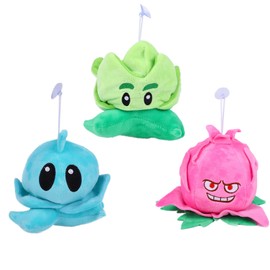 Suyudian 3 PCS PVZ Plant and Zombies Plush Plants Sets 1 2 Stuffed Soft Toys Lettuce, Iceberg Lettuce, Dragon Fruit PVZ Figure Doll, Great Gifts for Boys and Girls