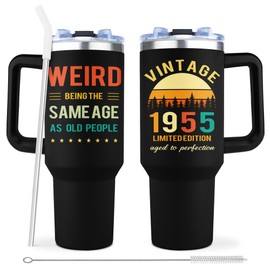 Muilzon 70th Birthday Gifts for Men/Women Tumbler 40oz - 1955 Birthday Gift - Cool Bday Gifts for 70 Year Old Man/Woman - Gift for Men/Women Turning 70