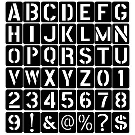 42 Pcs 3 Inch Alphabet Letter Stencils Symbol Numbers Stencils, Reusable Plastic Letter Template Set for Drawing on Wood, Wall, Glass, Porch, Fabric, Rock, Sign and Craft Decoration (Black)