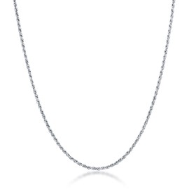 MAZZERI 925 Sterling Silver Chain For Women And Men Real Italian Rope Chain - Thin Sterling Silver Necklace For Women - Rhodium Plated - 1.3/1.6/2/3mm 16" - 24" (1.3mm, 20.0 Inches)