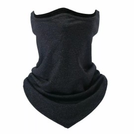 Unbranded Summer Anti Wind UV Neck Gaiter Scarf Balaclava Face Mask Bandana for Outdoor US - Black Solid