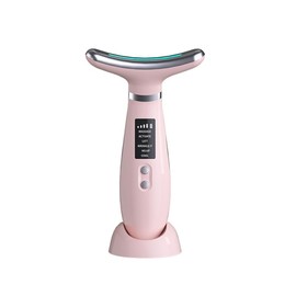 TLINNA Facial Massager -7 Color Red-Light-Therapy for Face and Neck for Wrinkles, Double Chin, Vibrating Facial Massager with Thermals (Pink3)