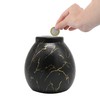 Ram® Black Ceramic Money Pot Marble Effect Money Savings Coin