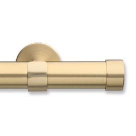 MODE Cambria® Designer Series - Premium 5 foot Custom Curtain Rod - 1-1/8 inch Large Diameter - Non-Adjustable for a Seamless Look - Premium Designer Brackets and End Caps - Brushed Gold Finish
