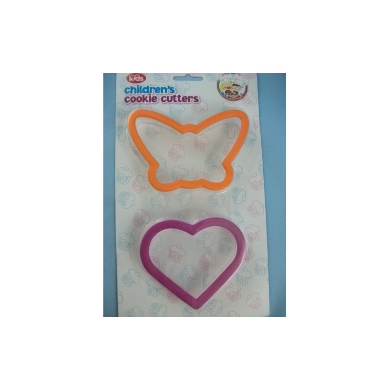Children,s Home baking, 2 Cookie Cutters, Butterfly and Heart shape.