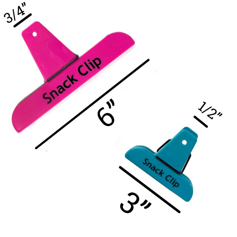 ALAZCO 5pc Neon Colors Value Set Clips, 2 Large &