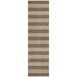 Addison Rugs Chantille ACN530 Brown 2'3" x 7'6" Indoor Outdoor Hallway Runner Rug, Stain Resistant Washable Kitchen Area Carpet for Bathroom, Laundry and Bedroom