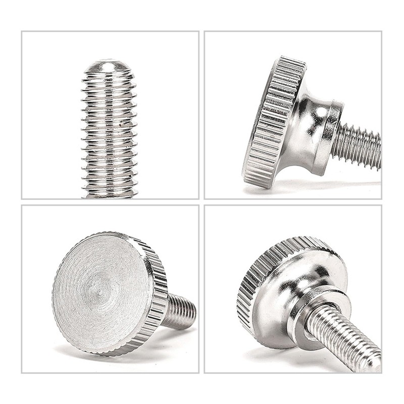 Leliafleury M4*10 Knurled Thumb Screws 10Pcs Stainless Steel Hand Grip