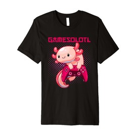 Funny Gamesolotl Axolotl Anime Gifts Boys 10-12 Gamer Gaming Premium T-Shirt