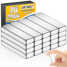 Grtard 20 Pack Neodymium Magnets Extra Strong Magnets Bar, Heavy Duty Rare Earth Magnetic Powerful Rectangular Magnet for Crafts, Cruise, Fridge, Industrial and Home Organization - 40x10x5mm