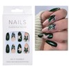 SINHOT St Patrick's Day Press on Nails Medium Almond Green
