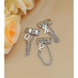 M&S A-Z Safety Chain Letter Initial Name Silver Alphabet 9mm Italian Link Charm Compatible With Nomination Bracelet (V)