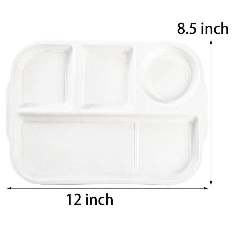 TOPZEA 4 Pack Divided Dinner Trays, Ceramic Serving Platter Dinner