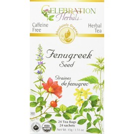CELEBRATION HERBALS Fenugreek Seed Organic 24 Bag, 0.02 Pound