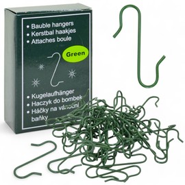 MIJOMA Ball Hangers S Hooks, Christmas Tree Bauble Hangers, Double Hooks, Christmas Tree Decoration Helper, Practical Quick Hangers for Christmas Baubles and Decorations, 33 mm, Metal (Pack of 200,