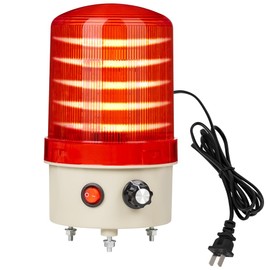 Industrial LED Rotating Warning Light, AC110V Beacon Strobe for Public Emergency Alarms, Siren Light with Volume Adjustment and Switch for Construction, Traffic, Factory, Safety Sign, Boat