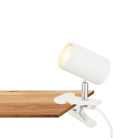 BRILONER - Desk Lamp with Cable Switch, Swivelling, Plug, Reading Lamp, Clamp Lamp, Bedside Lamp, Reading Light, Children, Office Lamp, Bed Lamp, 16.5 x 6.5 x 12 cm, White