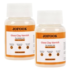 JOFOOK Gloss Clay Varnish,160ml Acrylic Varnish,Air Dry Clay Glaze,Clay Sealant,Glossy Finish for Pottery,Clear Gloss Varnish for Polymer or Craft Pottery,Ceramics,Oil Painting,Wood,Two Bottles
