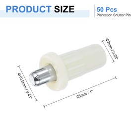 uxcell 50pcs Shutter Repair Pins, Spring Loaded Plantation Shutter Replacement Repair Pins Metal Plantation Shutter Pins Louvers Staples for Windows, White(1 x 0.41 x 0.28 Inch)