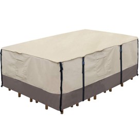Ogrmar Heavy Duty 600D Patio Table Cover Waterproof Rectangle Patio Furniture Cover Outdoor Dining Table Chair Set Cover (72"x44"x27.5")