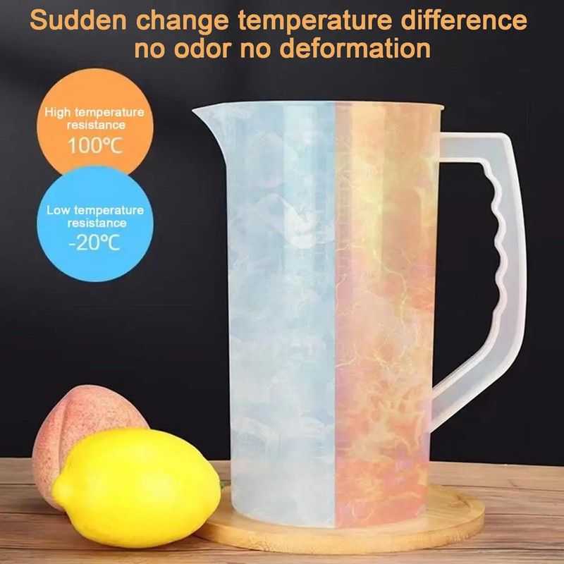 Mixing Pitcher for Drinks with Lid-Wide Mouth Juice Pitcher,Includes Plastic