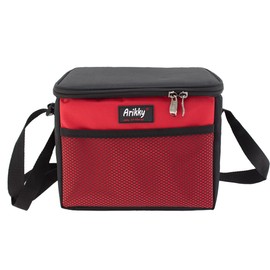 Arikky Lunch Bag Insulated,Soft Lunch Box,with Adjustable Strap,Cool Bag 6 cans,for Adults and Kids,Work,Picnic,School,5.5L Red & Black