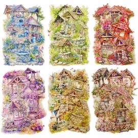 Tiamech 60Pcs The Well of Wishes Series PET Scrapbook Stickers, Flowers Bloom Story S...