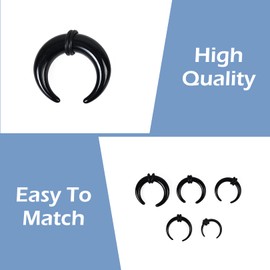 9 Pairs Septum Stretching Kit.Acrylic Buffalo Horseshoe Stretcher Expander Piercing Kit for Stretching Pierced Nose Ear Gauge,C Shape Pincher Tapers Septum Buffalo Taper Expander Pierced Nose,14G-00G