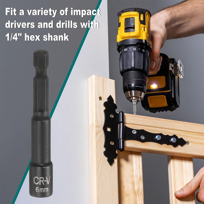 sourcing map 2Pcs 1/4" Hex Shank 6mm Magnetic Hex Socket
