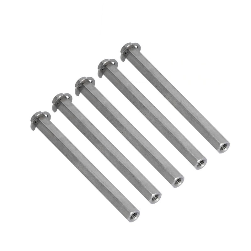 5Pcs Long Rod Nut Hex Coupling Female Threaded Straight Bar